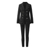 Women Two Pieces Pant Sets Formal Business Double Breasted Blazers Jacket Pants 2 Piece Set Elegant Ladies Suits Office Lady