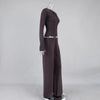 Women's Clothing Cardigan Slim Long Sleeve Low Waist Long Pants Sweater Solid Color Two Piece Outfits Woman Simple Style Casual