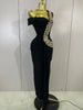 Women Elegant Shiny Diamond Sexy One Shoulder Long Bodycon Bandage Dresses Celebrity Evening Party Nightclub Wedding Guest Dress
