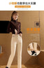 Spring Winter Plus Velvet Women Jeans Button High Waist Solid Pants Pockets Thicken Casual Straight Trousers
