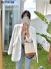 Casual Loose Lapel Ladies Suit Jackets Full Sleeve Single-breasted Solid Female Blazer Tops Spring Women Outwear