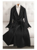 Patchwork Long Double sided 100% wool coat women spring autumn slim elegant jacket Korean casaco feminino