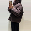 Warm Women's Detachable Scarf Collar Hooded Cotton Coat Solid Full Sleeve Buttons Pocket Thicken Jacket Winter Lady Outwear