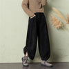 Corduroy Lantern Wide-Leg Pants Women High Waist Trousers Autumn Corduroy Loose Pocket Khaki Black Pants Female