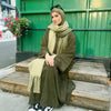 Arabic Women Corduroy Abaya Dress Ramadan Dubai Muslim Modest Cardigan Islamic Autumn Winter Warm Turkey Loose Solid Robe