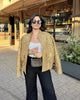 Women's Sequined Bomber Jacket Fall O Neck Long Sleeve Pocket Stretch Hem Sequins Jacket Coat Female Chic Outerwear