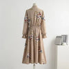 Autumn Spring Chiffon Dress Plus Size Women Casual Dresses Vestidos Female Vintage Printed Floral Full Sleeve A-line Long Dress