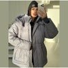 Printed Cotton Padded Coats Women Hooded Waist-Cinching Zipper Quilted Jackets Winter Casual Woman Outerwear