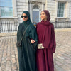 Arabic Women Corduroy Abaya Dress Ramadan Dubai Muslim Modest Cardigan Islamic Autumn Winter Warm Turkey Loose Solid Robe