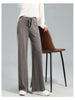 Thick Warm Knitted Casual Chic Basic Soft Elastic High Waist Women's Pants Korean Straight Ankle-Length Pants For Women