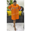 Autumn and Winter Africa Women's Clothing Solid Color Splicing Dress Pleated Loose Women's Cardigan Dresses