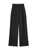 Women Solid Pleated Front Zipper Wide Leg Pants Vintage High Waist Full Length Female Chic Lady Trousers