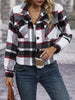 European and American Winter Product Lapel Flap Pocket Pants Casual Short Women's Plaid Jacket