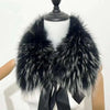 Raccoon Fur Collar Women Winter Coat Hood Decor Furry Fur Collar Warm Coat Shawl Natural Raccoon Fur Scarf Neck Warmer