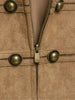 Women Slim Jacket Stand Collar Double Breasted Metal Button Decor Zip Front Cropped Outerwear Autumn Female Clothing