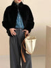 Eco-friendly Mink Fur Windproof Stand Collar Faux Mink Coat For Women Warm Winter Thick Jackets With Pockets 2DB5167
