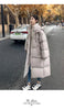Long Thickened Down Cotton Bread Style Coat Women's Winter Outerwear Korean Loose Long Knee Length Solid Hooded Jacket