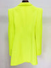 Designer Jacket Women Peak Strong Shoulder Double Breasted Long Blazer Fluorescein