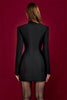 Long Sleeve Single-breasted Sexy Mini Blazer Dress Women Turtleneck Two Pocket Club Party Blazers Dress Office Lady