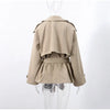Black Stand Collar Trench Coat Women Casual Long Sleeve Single-breasted Loose Windbreaker Lady Autumn High Street Outwear