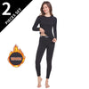 2-piece Autumn/Winter Women's Solid Color Simple Warm Underwear Set Comfortable Round Neck Long Sleeve Elastic Waist Pants Large