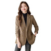 Women Blazer Ladies Grey Coffee Long Sleeve Female Casual Jacket For Autumn Winter Double-Breasted Suit Female Outerwea