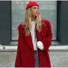 Autumn Winter Solid Women's Woolen Overcoat Urban Long Sleeve Lapel Button Female Outwear Elegant Lady Overcoats