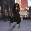 Women Plus Size Jumpsuit Business Casual Black Shirt Collar 3/4 Sleeve Pocket Harem Pants Rompers Single Breasted Loose Outfits