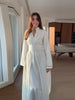 Boho Vacation Kaftan Dress For Women Long Sleeved Dress With Belt Elegant Conservative Gowns Women's Clothes