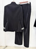 High Street Designer Suit Women Beaded Diamonds Stand Collar Jacket Pants Suit 2pcs Set