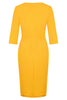 Womens Elegant Floral Patchwork Bow Tie 2/3 Sleeve Work Office Knee Length Business Casual Party Bodycon Sheath Dress