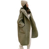 Autumn Winter Korean Loose Women Down Cotton Coat Hooded Medium Length Cotton Coat Large Pocket Windproof Coat