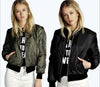 Autumn Short Jackets for Women Vintage High Street O-neck Bomber Jacket Female Zipper Long Sleeve Coat Woman