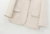 Winter Women's White faux fur Effect straight cut loose Edition casual suit jacket