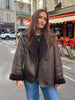 Women Thick Warm Outwear Faux Leather Jackets Autumn Winter Vintage Long Sleeve Lapel Coats Lady Streetwear Top