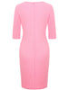 Womens Elegant Polka Dot Bow Tie 2/3 Sleeve Work Office Knee Length Colorblock Business Casual Party Bodycon Sheath Dress