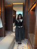 Japanese Style Sweet Black Short Knit Cardigan Women Slim Fit Fake Two-Piece Turn-Down Collar Knit Jacket Lady Sweater