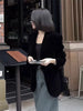Autumn Black Velvet Women's Blazer Long Sleeve Single Button Casual Loose Temperament Suit Top Female Outerwear