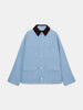 Casual Blue Multiple Patch Pocket Jacket Women Chic Corduroy Collar Single Breasted Short Coat Lady Daily Spring Wear