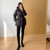Winter Women's Down Jackets Ultra Light Warm Cusual Coat Female Puffer Jacket With Belt Plus Size Hooded Short Parka