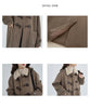 Lamb Wool Collar Duffle Coat Women Long Wool-Like Overcoat Elegant Loose Fit Warm Winter Outerwear Clothing