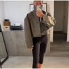 Elegant Stand Collar Pu Leather Jacket Women Full Sleeve Zippers Lady Short Jackets Autumn Chic Female Streetwear