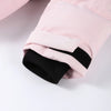 Thicken Warm Women's Skiwear Pink High Collar Hooded Cotton Padded Coats Straight Leg Zipper Pants Winter Lady Ski Suit