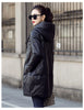 Black PU Leather Coat Hooded Down Cotton Clothes Women's Winter Cocoon-Type Thick Loose Cotton-Padded Jacket Thick Parkas
