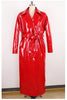 Spring Autumn Long Waterproof Shiny Reflective Black Patent Leather Cocoon Coat Women Sashes Designer Clothes