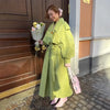 Casual Stand Collar Lace Up Trench Coat Women Chic Full Sleeve Single Breasted Windbreaker Lady Commute Daily Outwear