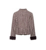 Vintage Spring Plaid Single Breasted Straight Woman Blazer Office Lady Tassel Sleeve Female Modern Outwear