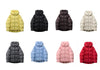 Women Light White Down Jacket with Hood Loose Over Size Casual Autumn Winter Outwear Square Warm Short Coat