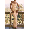 Elegant 2 Pieces Dress Set with Scarf Women Matching Sets Sexy Cropped Top and Long Dress Set Casual Dress