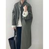 Lazy Loose Stand Up Collar Long Ttrench Coat For Women Spring Autumn Casual British Style Windbreaker Overcoat